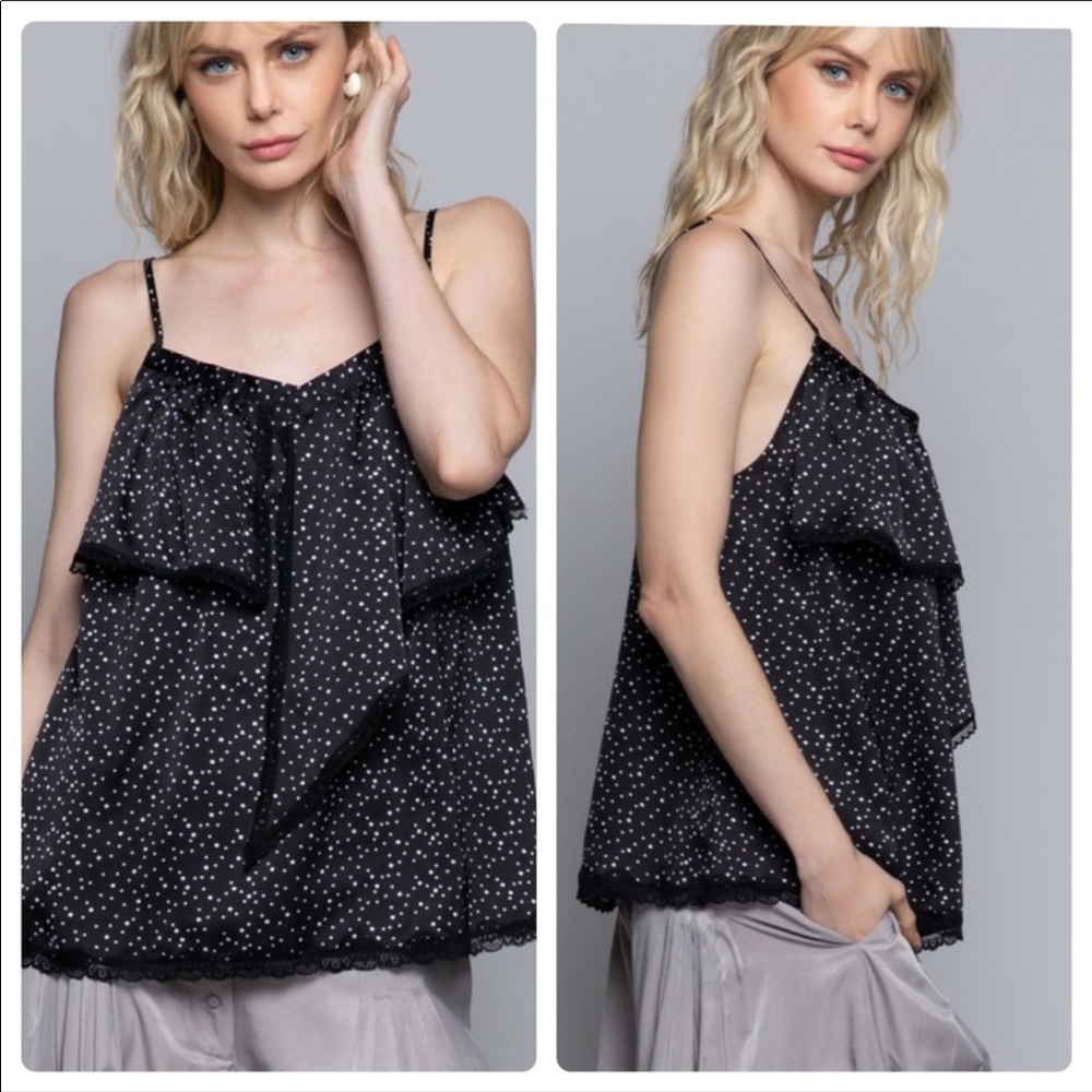 POL🌟camisole top w/front detail in black & white - Picture 5 of 10